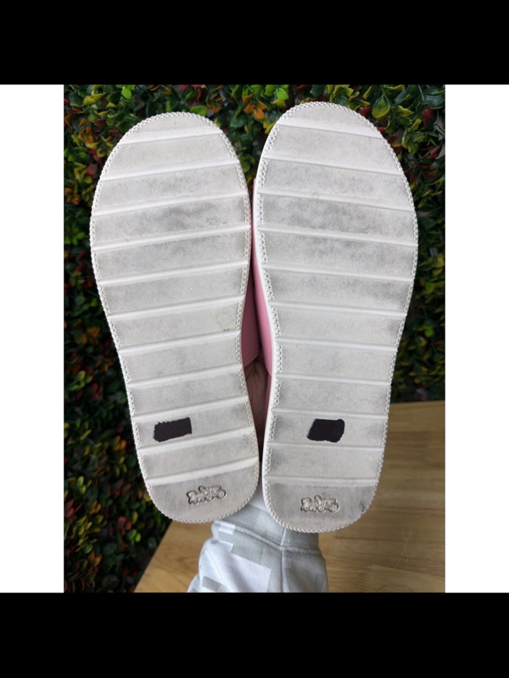 Coach Pink Double-Strap Slide Sandals with Gold Hardware - Picture 7 of 11